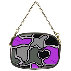 Purple And Gray Abstraction Chain Purses (one Side)  by Valentinaart