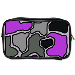 Purple And Gray Abstraction Toiletries Bags by Valentinaart