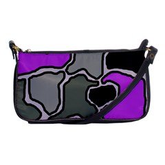 Purple And Gray Abstraction Shoulder Clutch Bags by Valentinaart