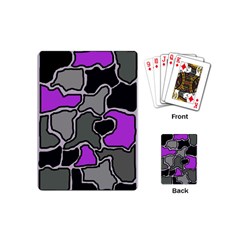 Purple And Gray Abstraction Playing Cards (mini)  by Valentinaart