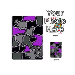 Purple And Gray Abstraction Playing Cards 54 (mini)  by Valentinaart