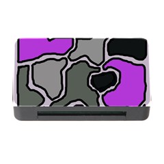 Purple And Gray Abstraction Memory Card Reader With Cf by Valentinaart