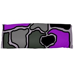 Purple And Gray Abstraction Body Pillow Case (dakimakura) by Valentinaart