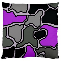 Purple And Gray Abstraction Large Cushion Case (one Side) by Valentinaart