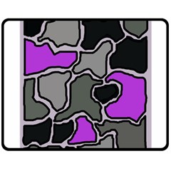 Purple And Gray Abstraction Double Sided Fleece Blanket (medium)  by Valentinaart