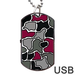 Decorative Abstraction Dog Tag Usb Flash (one Side) by Valentinaart