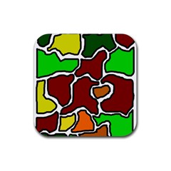 Africa Abstraction Rubber Coaster (square)  by Valentinaart