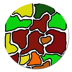 Africa Abstraction Magnet 5  (round) by Valentinaart