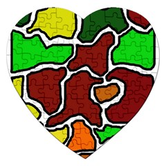 Africa Abstraction Jigsaw Puzzle (heart) by Valentinaart