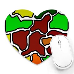 Africa Abstraction Heart Mousepads by Valentinaart