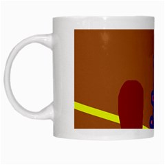 Brown Abstraction White Mugs by Valentinaart