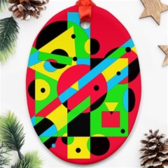 Colorful Geometrical Abstraction Ornament (oval)  by Valentinaart