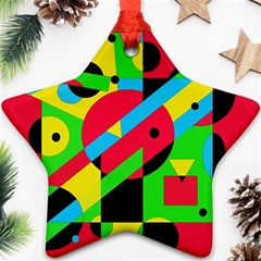 Colorful Geometrical Abstraction Ornament (star)  by Valentinaart