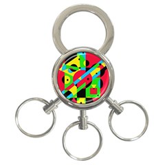 Colorful Geometrical Abstraction 3-ring Key Chains by Valentinaart