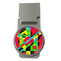 Colorful Geometrical Abstraction Money Clips (round)  by Valentinaart