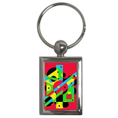 Colorful Geometrical Abstraction Key Chains (rectangle) 