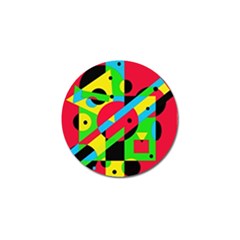 Colorful Geometrical Abstraction Golf Ball Marker by Valentinaart