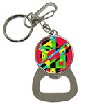 Colorful geometrical abstraction Bottle Opener Key Chains Front