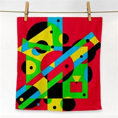 Colorful Geometrical Abstraction Face Towel by Valentinaart