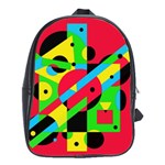 Colorful geometrical abstraction School Bags(Large)  Front