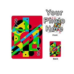 Colorful Geometrical Abstraction Playing Cards 54 (mini)  by Valentinaart