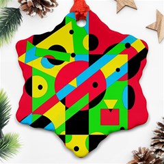 Colorful Geometrical Abstraction Ornament (snowflake)  by Valentinaart