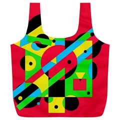 Colorful Geometrical Abstraction Full Print Recycle Bags (l)  by Valentinaart