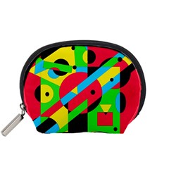 Colorful Geometrical Abstraction Accessory Pouches (small)  by Valentinaart