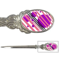 Purple Lines And Circles Letter Openers by Valentinaart