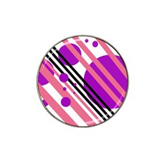 Purple Lines And Circles Hat Clip Ball Marker by Valentinaart