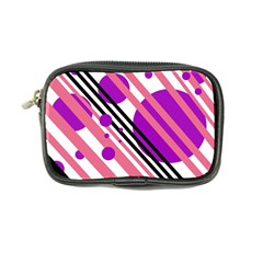 Purple Lines And Circles Coin Purse by Valentinaart