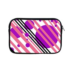 Purple Lines And Circles Apple Ipad Mini Zipper Cases by Valentinaart