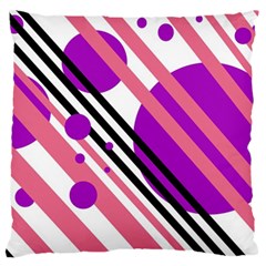 Purple Lines And Circles Standard Flano Cushion Case (one Side) by Valentinaart