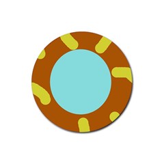 Abstract Sun Rubber Coaster (round)  by Valentinaart