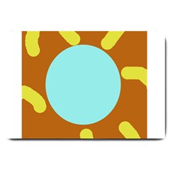 Abstract Sun Large Doormat  by Valentinaart