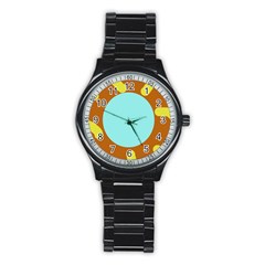 Abstract Sun Stainless Steel Round Watch by Valentinaart