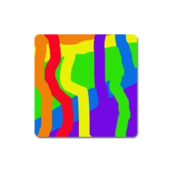 Rainbow Abstraction Square Magnet by Valentinaart