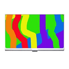 Rainbow Abstraction Business Card Holders by Valentinaart