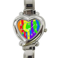 Rainbow Abstraction Heart Italian Charm Watch by Valentinaart