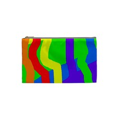 Rainbow Abstraction Cosmetic Bag (small)  by Valentinaart