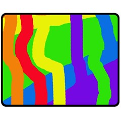 Rainbow Abstraction Fleece Blanket (medium)  by Valentinaart