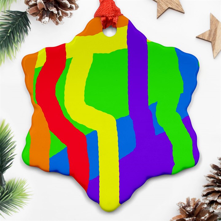 Rainbow abstraction Ornament (Snowflake) 