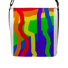 Rainbow Abstraction Flap Messenger Bag (l)  by Valentinaart