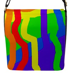 Rainbow Abstraction Flap Messenger Bag (s) by Valentinaart