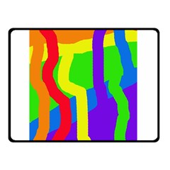 Rainbow Abstraction Double Sided Fleece Blanket (small)  by Valentinaart