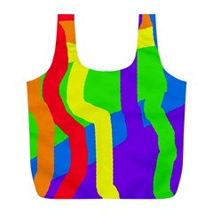 Rainbow Abstraction Full Print Recycle Bags (l)  by Valentinaart