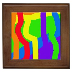 Rainbow Abstraction Framed Tiles by Valentinaart