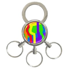 Rainbow Abstraction 3-ring Key Chains by Valentinaart