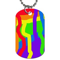 Rainbow Abstraction Dog Tag (two Sides) by Valentinaart