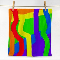 Rainbow Abstraction Face Towel by Valentinaart